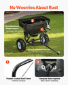 VEVOR Tow Behind Broadcast Spreader, 130LBS Capacity, Tow/Push Garden Spreader with 13 in Tires, 30 Adjustable Setting & 9.8 ft Spreading Width, Lawn Spreaders for Seed, Fertilizer, Salt, Ice Melt