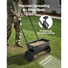 VEVOR Lawn Drop Spreader, 50LBS Capacity, Walk-Behind Push Spreader, 18 in Spreading Width, 10 in All Terrain Pneumatic Tires, Lawn Spreaders with Hopper Grate, for Seed, Fertilizer, Salt, Ice Melt