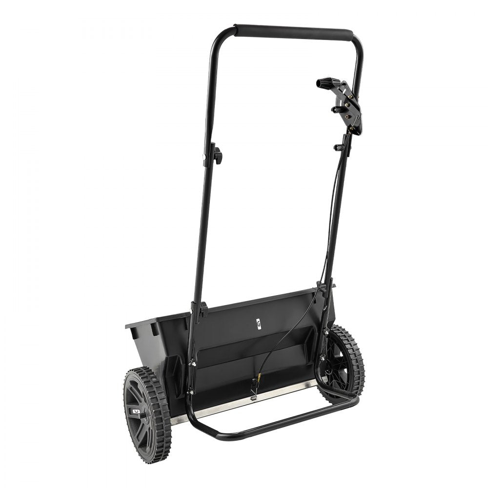 VEVOR Broadcast Spreader 50 lbs Capacity Walk-Behind Push Drop Spreader, for Lawn & Garden Care, 18 in Spreading Width & 10 Adjustable Settings, 10 in All Terrain Tires for Seed, Fertilizer, Black