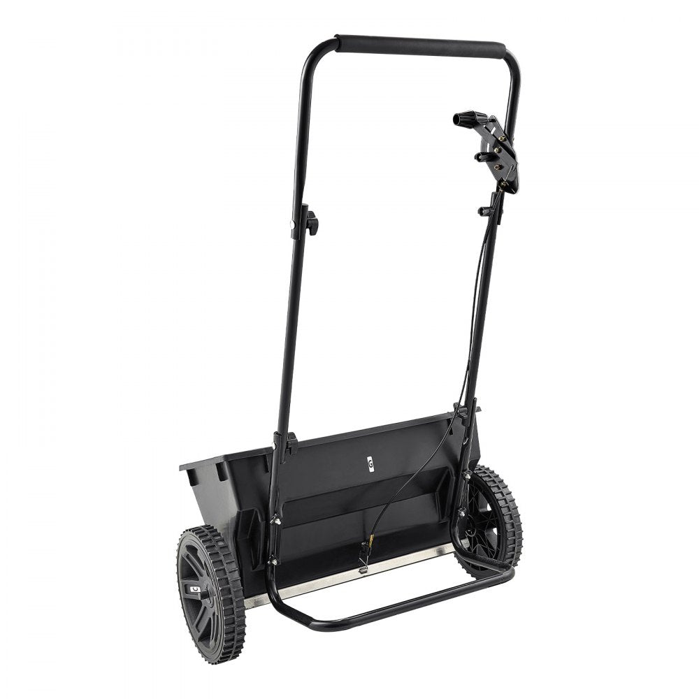 VEVOR Walk-Behind Push Spreader, 50LBS Capacity, Drop Spreader with Hopper Grate, 18 in Spreading Width & 30 Settings, 10 in All Terrain Tires, Garden & Lawn Spreaders for Seed, Fertilizer, Salt