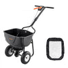VEVOR Walk Behind Spreader, 60LBS Capacity, Push Spreader with Hopper Grate, 0-9.8 ft Spreading Width, 8 in All Terrain Pneumatic Tires, Garden & Lawn Broadcast Spreaders, for Seed, Fertilizer
