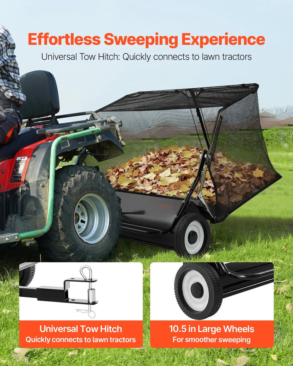 VEVOR Tow Behind Lawn Sweeper - Image 6
