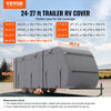 VEVOR Travel Trailer Cover, 24-27 ft RV Cover, 4-Layer Non-Woven Fabric Camper Cover, Waterproof, Windproof and Rip-Stop Class A RV Cover, with Storage Bag, Repair Patches, Straps and Tire Covers
