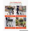 VEVOR Shopping Cart 2-Tier with Wheels Foldable for Grocery 88lbs Capacity, Heavy Duty Utility Cart with 2 Detachable Storage Baskets, 360° Rolling Swivel Wheels, for Groceries, Warehouse, Supermarket