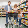 VEVOR Shopping Cart 2-Tier with Wheels Foldable for Grocery 88lbs Capacity, Heavy Duty Utility Cart with 2 Detachable Storage Baskets, 360° Rolling Swivel Wheels, for Groceries, Warehouse, Supermarket