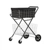 VEVOR Shopping Cart 2-Tier with Wheels Foldable for Grocery 88lbs Capacity, Heavy Duty Utility Cart with 2 Detachable Storage Baskets, 360° Rolling Swivel Wheels, for Groceries, Warehouse, Supermarket