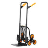 VEVOR Stair Climbing Cart, 440 lbs Capacity Stair Climber Hand Truck and Dolly, Heavy-Duty Folding Trolley Cart with Dual Handle, 6 Wheels & 2 Elastic Ropes for Home Office Shopping Moving Warehouse