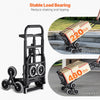 VEVOR Stair Climbing Cart, 460 lbs Capacity Stair Climber Hand Truck and Dolly, Heavy-Duty Folding Trolley Cart with Dual Handle, 6 Wheels & 2 Elastic Ropes for Home Office Shopping Moving Warehouse
