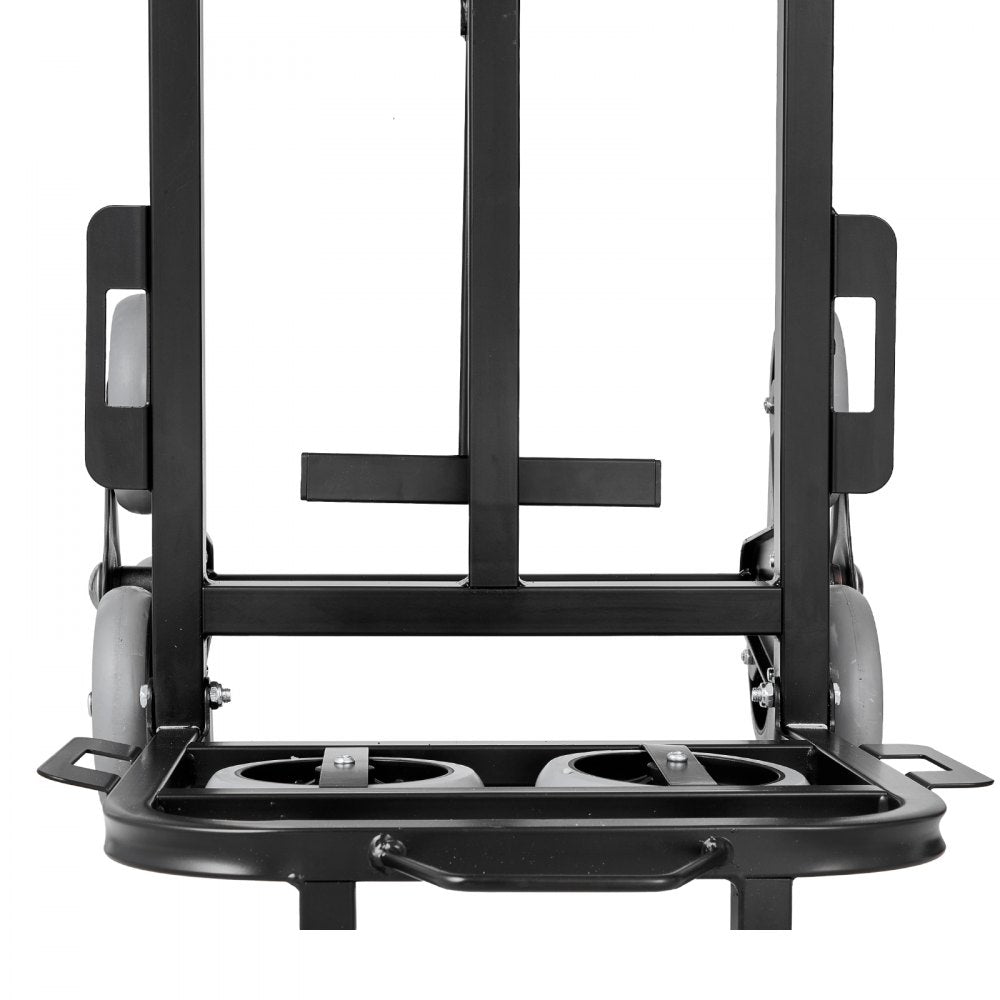 VEVOR Stair Climbing Cart, 460 lbs Capacity Stair Climber Hand Truck and Dolly, Heavy-Duty Folding Trolley Cart with Dual Handle, 6 Wheels & 2 Elastic Ropes for Home Office Shopping Moving Warehouse