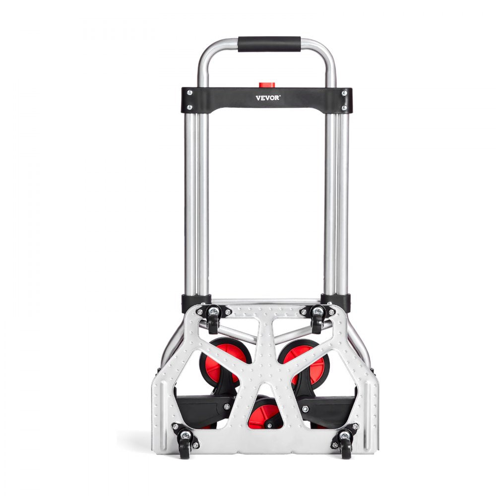 VEVOR Stair Climbing Cart, 260 lbs Capacity Stair Climber Hand Truck and Dolly, Heavy-Duty Folding Trolley Cart with Telescoping Handle, 10 Wheels & 2 Elastic Ropes for Home Shopping Moving Warehouse