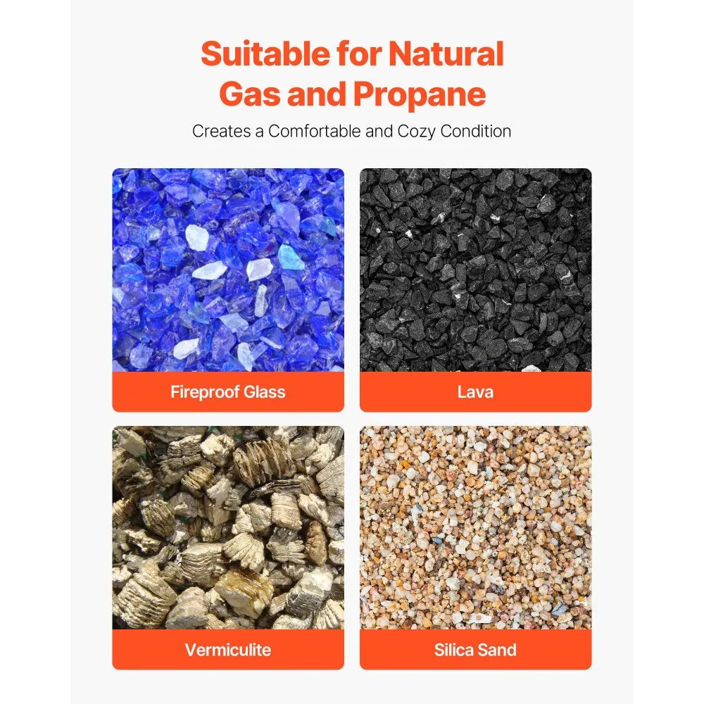 VEVOR Ceramic Fire Pebble Stones, 1-2 inch 48 Pcs Lava Rocks, Reusable Fire Pit Stones Indoor and Outdoor Use, Decorative Firepit Rocks for Propane/Gas Fireplace, Stove, Courtyard, Camping