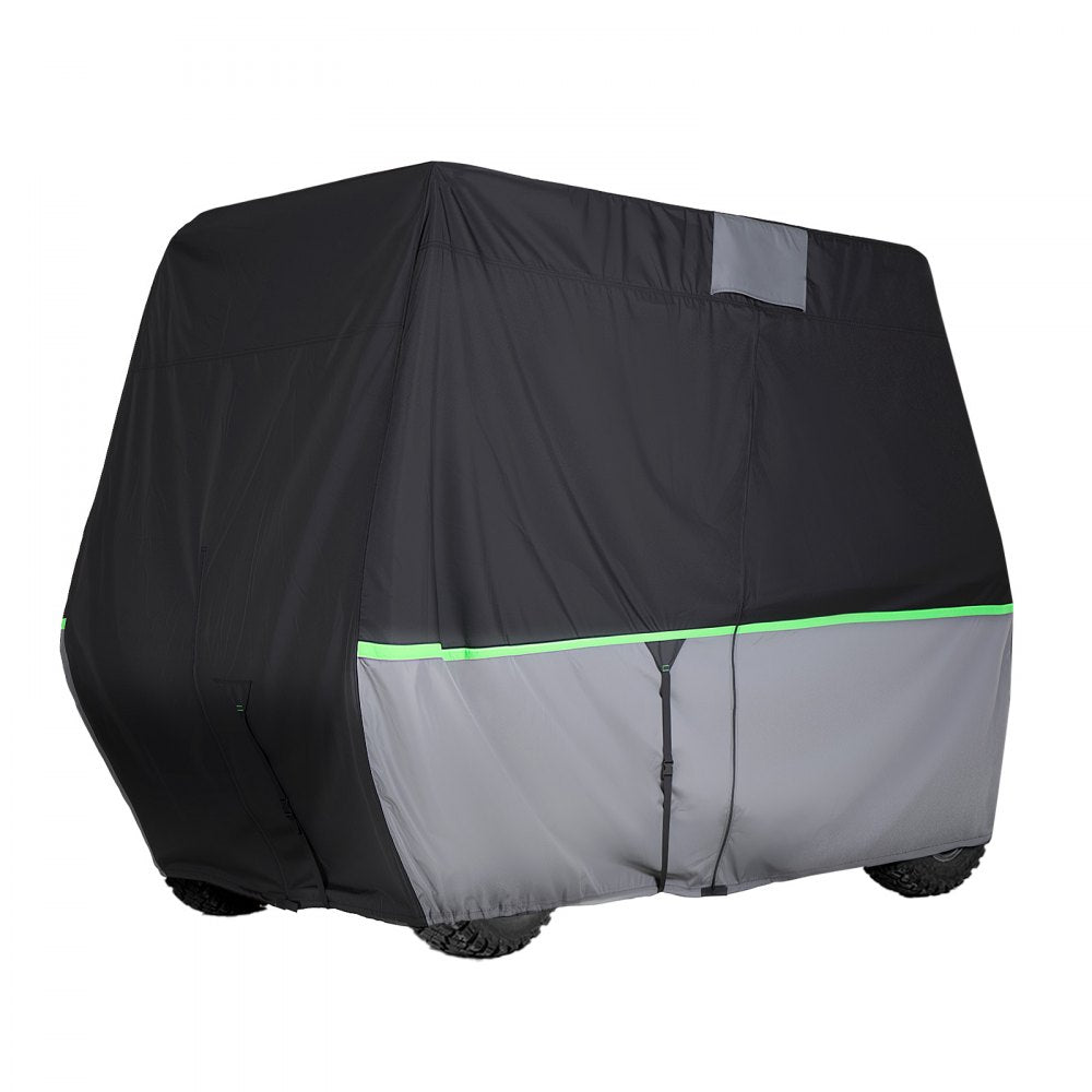 VEVOR Golf Cart Cover, Full Coverage 2+2/4 Passenger Golf Cart, 600D Waterproof Oxford Fabric Club Car Cover Fits Most Carts Club Car, Yamaha, EZGO, Honda, PU Coating & Three Zipper Doors