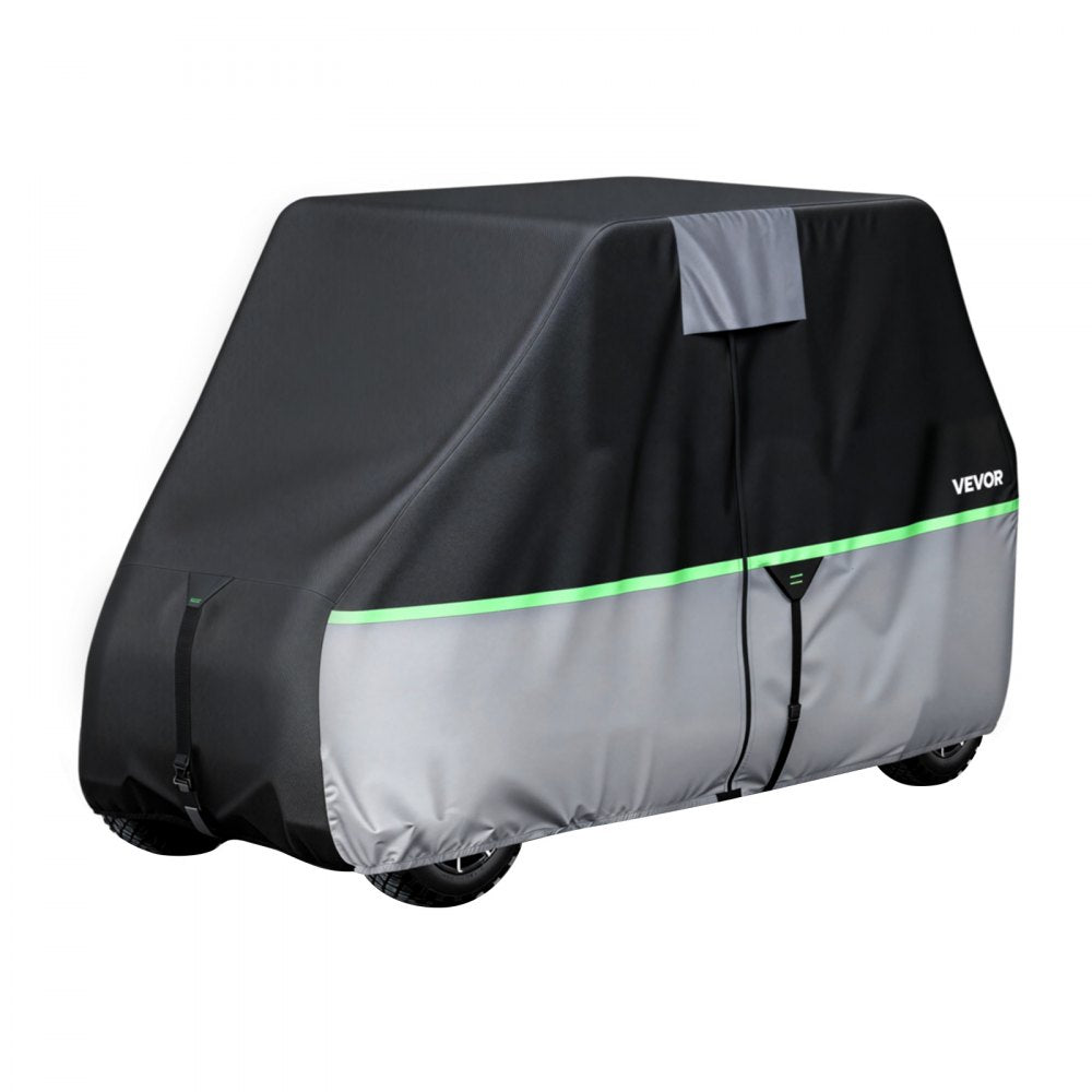 VEVOR Golf Cart Cover, Full Coverage 2+2/4 Passenger Golf Cart, 600D Waterproof Oxford Fabric Club Car Cover Fits Most Carts Club Car, Yamaha, EZGO, Honda, PU Coating & Three Zipper Doors