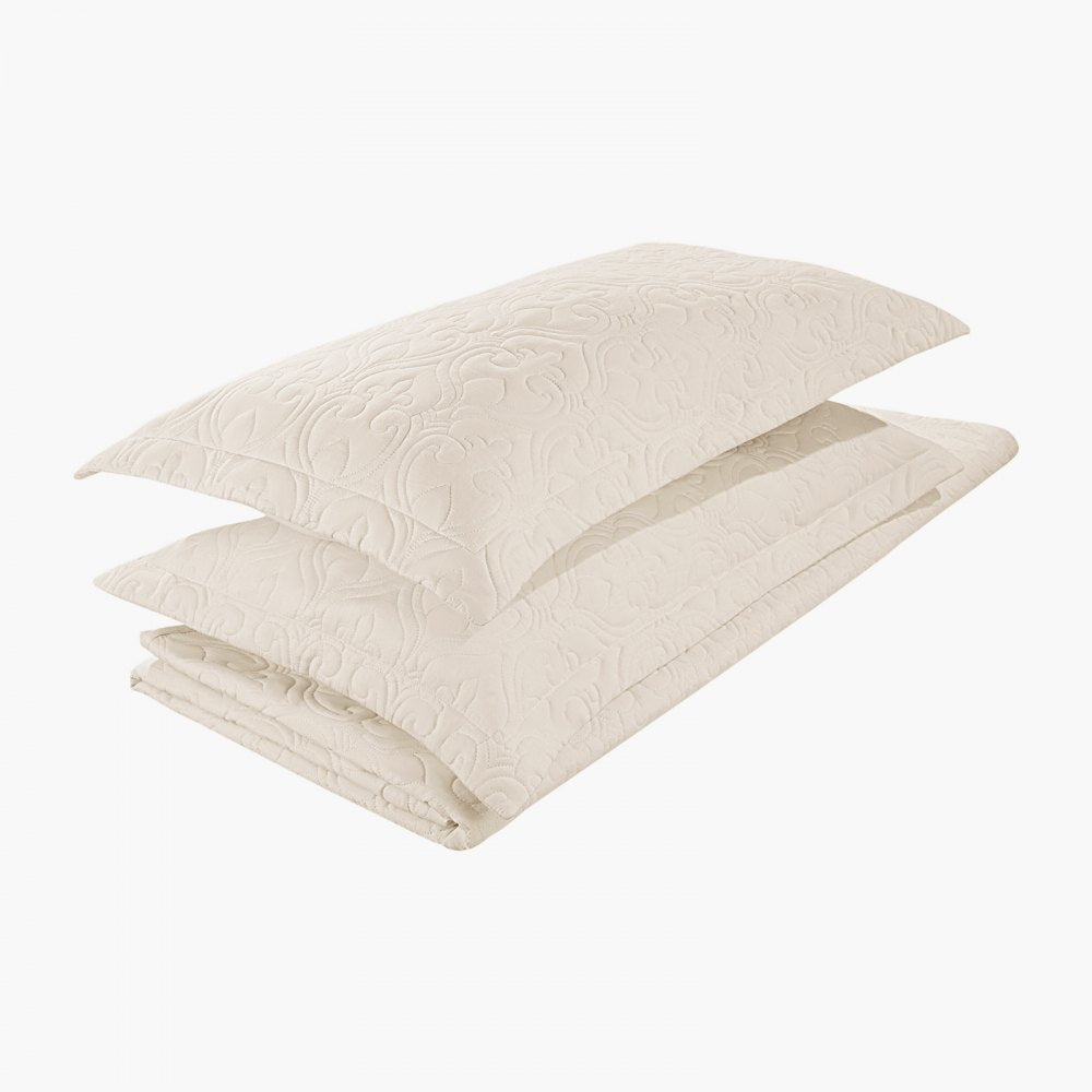 VEVOR King Quilt Set, 3-Piece Lightweight Comforter, Cotton King Size Quilt Bedding Set, Beige Bedspreads with 1 Quilt and 2 Pillow Shams, Lightweight Bedspread Coverlet Bedding Set, for All Season