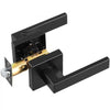 VEVOR Passage Door Handle, 1 Pack Matte Black Door Lever, Left or Right Handing Reversible Lever Non-Locking, 45° Rotation to Open, Universal Square Interior for Hallways, Closets, Meeting Spaces