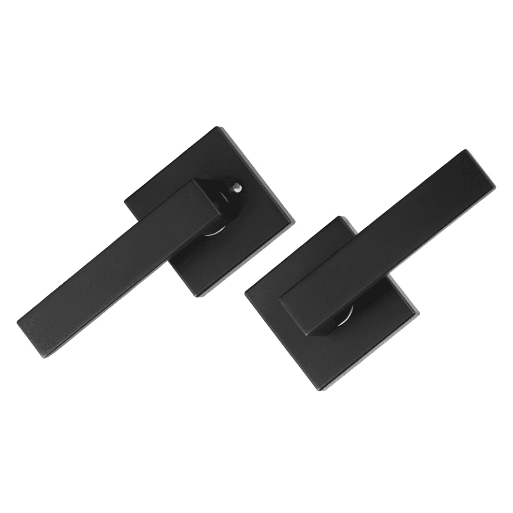VEVOR Passage Door Handle, 5 Pack Matte Black Door Lever, Left or Right Handing Reversible Lever Non-Locking, 45° Rotation to Open, Universal Square Interior for Hallways, Closets, Meeting Spaces