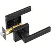 VEVOR Passage Door Handle, 5 Pack Matte Black Door Lever, Left or Right Handing Reversible Lever Non-Locking, 45° Rotation to Open, Universal Square Interior for Hallways, Closets, Meeting Spaces