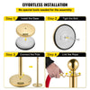 VEVOR Velvet Ropes and Posts, 5 ft/1.5 m Red Rope, Stainless Steel Gold Stanchion with Ball Top, Red Crowd Control Barrier Used for Theaters, Party, Wedding, Exhibition, Ticket Offices 2 Pack Sets