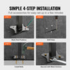 VEVOR Outdoor Handrail 165LBS Load Handrail Outdoor Stairs Aluminum Stair Handrail 60 x 35" Outdoor Stair Railing Transitional Range from 0 to 30° Staircase Handrail Fits 4-5 Steps with Screw Kit