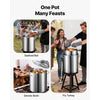 VEVOR Stainless Steel Stockpot, 42 Quart Large Cooking Pots, Cookware Sauce Pot with Basket, Lid, and Handle, Heavy Duty Commercial Grade Stock Pot, Sanding Treatment, for Large Groups Events Silver