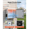 VEVOR Outdoor Electrical Box, Cold-Rolled Steel, Electrical Junction Box with Thermostat and Fan, Rain Hood, Ventilated Design, IP65 Waterproof Hinged Enclosure, Wall/Pole Mounted, 24 x 24 x 12 in
