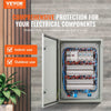 VEVOR Steel Electrical Box, 27.6 x 19.7 x 9.8 in, Cold Rolled Steel Electrical Enclosure Box, Wall-Mounted Outdoor Electronic Equipment Enclosure with Mounting Plate, Hinges, Lock, IP66 Waterproof