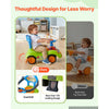 VEVOR Ride On Push Car for Toddler 19+ Months Sit-to-Stand Push Car Handle, for Boys Girls, Around Buggy with Guardrails, Detachable Canopy, Music & Light & Storage, Detachable Back,Indoor Outdoor