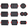 VEVOR Baking Pans Set, 10-Piece, Nonstick Carbon Steel Cookware Sheets & Trays, Stackable Kitchen Oven Bakeware Cooking Sets with Silicone Handles, Easy to Clean, for Baking Cookie Cake Muffin Bread