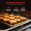 VEVOR Baking Pans Set, 3-Piece, Nonstick Carbon Steel Cookware Sheets & Trays, Stackable Kitchen Oven Bakeware Cooking Sets with Silicone Handles, Easy to Clean, for Baking Cookie Cake Muffin Bread