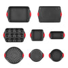 VEVOR Baking Pans Set, 8-Piece, Nonstick Carbon Steel Cookware Sheets & Trays, Stackable Kitchen Oven Bakeware Cooking Sets with Silicone Handles, Easy to Clean, for Baking Cookie Cake Muffin Bread