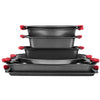 VEVOR Baking Pans Set, 8-Piece, Nonstick Carbon Steel Cookware Sheets & Trays, Stackable Kitchen Oven Bakeware Cooking Sets with Silicone Handles, Easy to Clean, for Baking Cookie Cake Muffin Bread