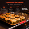 VEVOR Baking Pans Set, 3-Piece, Nonstick Carbon Steel Cookware Sheets & Trays, Stackable Kitchen Oven Bakeware Cooking Sets with Silicone Handles, Easy to Clean, for Baking Cookie Cake Muffin Bread