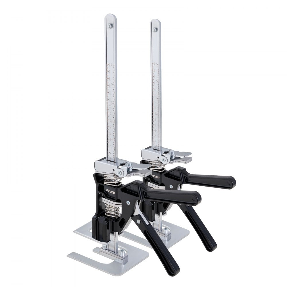 VEVOR Labor Saving Arm Jack, 2 PCS 440 lbs Bearing Capacity, Lifting up to 9.3", Metal Hand Lifting Jack Tool with Magnetic Level, 2 Adjustment Modes, for Door, Window, Furniture, Woodworking, Black