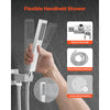 VEVOR Shower Faucet Set, Rainfall Bathroom Shower System with 12-Inch Square Rain Shower Head and Handheld Spray, Ceiling Mount Bath Fixtures with Brass Valve and Trim Kit, Brushed Nickel