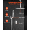 VEVOR Shower Faucet Set, Rainfall Bathroom Shower System with 12-Inch Square Rain Shower Head and Handheld Spray, Ceiling Mount Bath Fixtures with Brass Valve and Trim Kit, Brushed Nickel