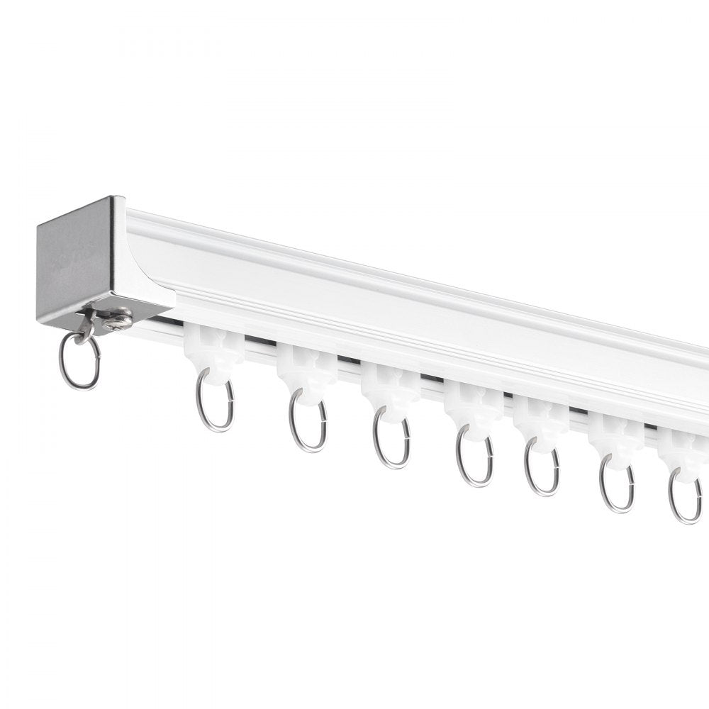 VEVOR Ceiling Curtain Track Set, 8.9 FT/2.7 Meter, Sliding Ceiling Track System for Curtains, Room Divider Curtain Track Ceiling/Wall Mounted for Living Room Bedroom with Hooks and Hardware, White
