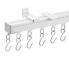 VEVOR Ceiling Curtain Track Set, 8.9 FT/2.7 Meter, Sliding Ceiling Track System for Curtains, Room Divider Curtain Track Ceiling/Wall Mounted for Living Room Bedroom with Hooks and Hardware, White