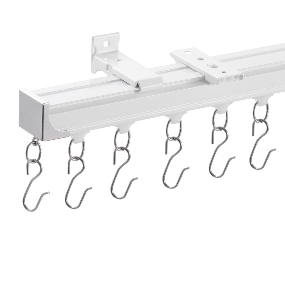 VEVOR Ceiling Curtain Track Set, 8.9 FT/2.7 Meter, Sliding Ceiling Track System for Curtains, Room Divider Curtain Track Ceiling/Wall Mounted for Living Room Bedroom with Hooks and Hardware, White