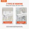 VEVOR Ceiling Curtain Track Set, 5.9 FT/1.8 Meter, Sliding Ceiling Track System for Curtains, Room Divider Curtain Track Ceiling/Wall Mounted for Living Room Bedroom with Hooks and Hardware, White