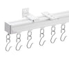 VEVOR Ceiling Curtain Track Set, 17.7 FT/5.4 Meter, Sliding Ceiling Track System for Curtains, Room Divider Curtain Track Ceiling/Wall Mounted for Living Room Bedroom with Hooks and Hardware, White