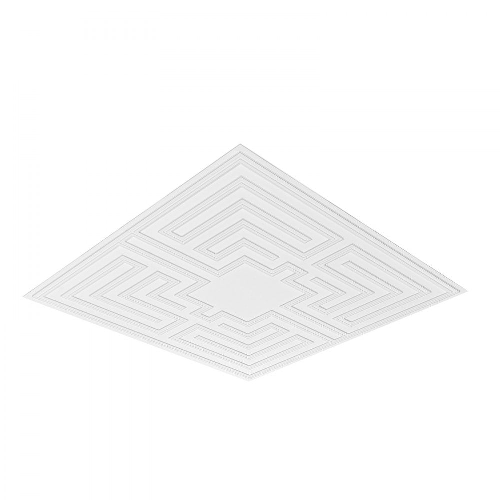 VEVOR Ceiling Tiles, 12-Pack 24 x 24 in, Drop Ceiling Tiles Premium PVC Sheet, Easy Installation/ Cutting Plastic Glue-up Ceiling Tile, Ceiling Covering for Home/Office Decoration, White Echo Pattern