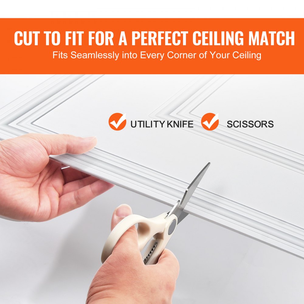 VEVOR Ceiling Tiles, 12-Pack 24 x 24 in, Drop Ceiling Tiles Premium PVC Sheet, Easy Installation/ Cutting Plastic Glue-up Ceiling Tile, Ceiling Covering for Home/Office Decoration, White Geometric