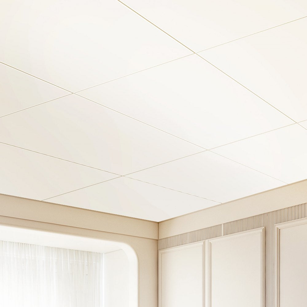 VEVOR Ceiling Tiles, 10-Pack 24 x 48 in, Drop Ceiling Tiles Premium PVC Foam Sheet, Fire-Rated & Good Flexibility & Easy Installation, Ceiling Covering for Home/Office Decoration, Smooth White