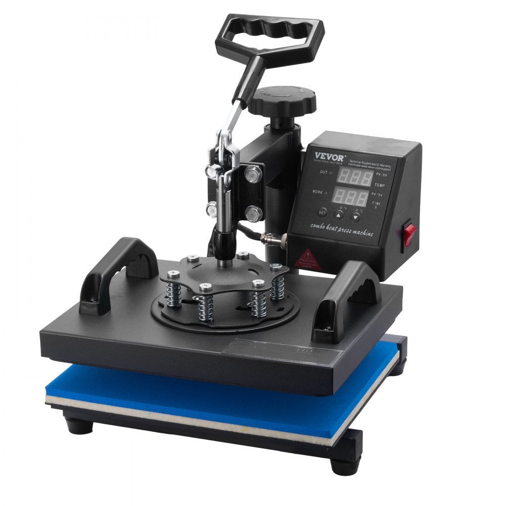 VEVOR Heat Press Machine 12 x 10 Inch T-Shirt Press 750 W Powerful Black, for T-Shirts, Garments, Bags, LCD Screen Display, Precise Control, Heat Transfer Sublimation Machine, Fast and Even Heating