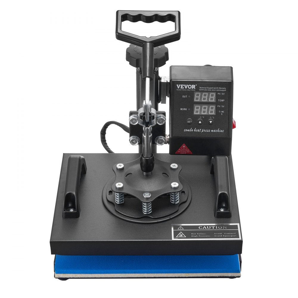 VEVOR Heat Press Machine 12 x 10 Inch T-Shirt Press 750 W Powerful Black, for T-Shirts, Garments, Bags, LCD Screen Display, Precise Control, Heat Transfer Sublimation Machine, Fast and Even Heating