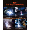 VEVOR MMA Welder, 140A 4-in-1 Welding Machine - MMA (Stick)/DC Pulse MMA/DC Pulse TIG/Lift TIG, 110 & 220V Dual Voltage Electric Welder with LED Display, Synergic Control, IGBT Inverter Hot Start