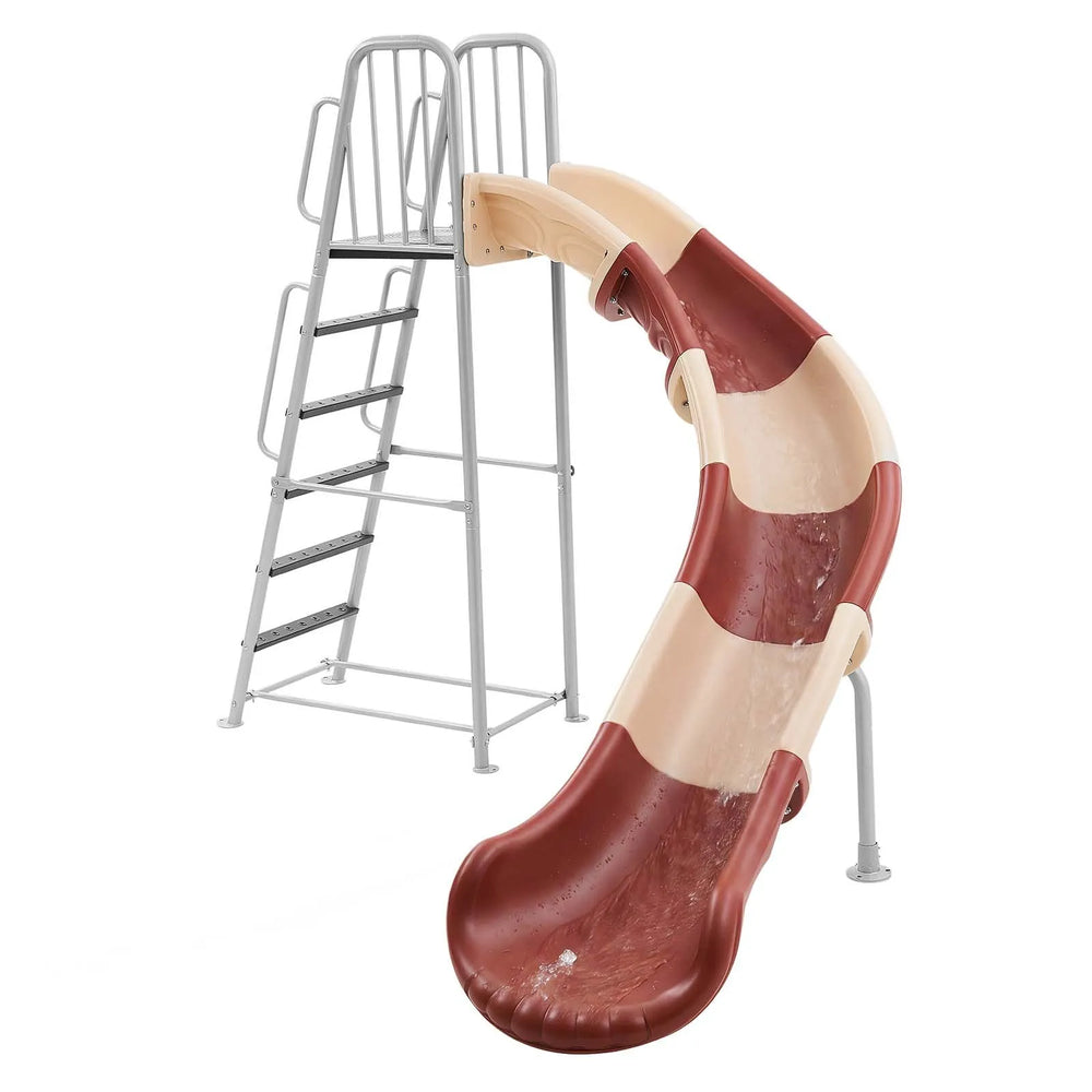 VEVOR Water Slide, Big 10 ft Outdoor Waterslide with Built in Adjustable Sprinkler and Ladder, Free Standing Pool Slide, Metal & Plastic Playground Equipment, Platform for Backyard Fun Activities
