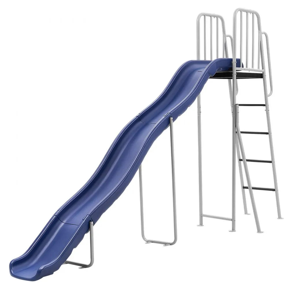 VEVOR Water Slide, Big 10 ft Outdoor Waterslide for Kids, Free Standing Pool Slide with Built in Adjustable Sprinkler and Climbing Ladder, Metal Plastic Playground Equipment, Platform for Backyard Fun