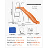 VEVOR Water Slide, 5.5ft Outdoor Waterslide for Kids, Free Standing Pool Wave Slide with 6.5ft Ground Tarp, Built in Adjustable Sprinkler, Metal Plastic Playground Equipment, Platform for Backyard Fun