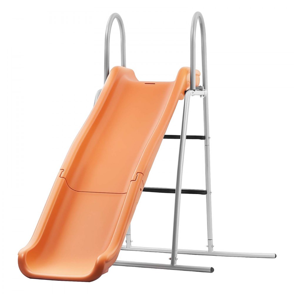 VEVOR Water Slide, 5.5ft Outdoor Waterslide for Kids, Free Standing Pool Wave Slide with 6.5ft Ground Tarp, Built in Adjustable Sprinkler, Metal Plastic Playground Equipment, Platform for Backyard Fun